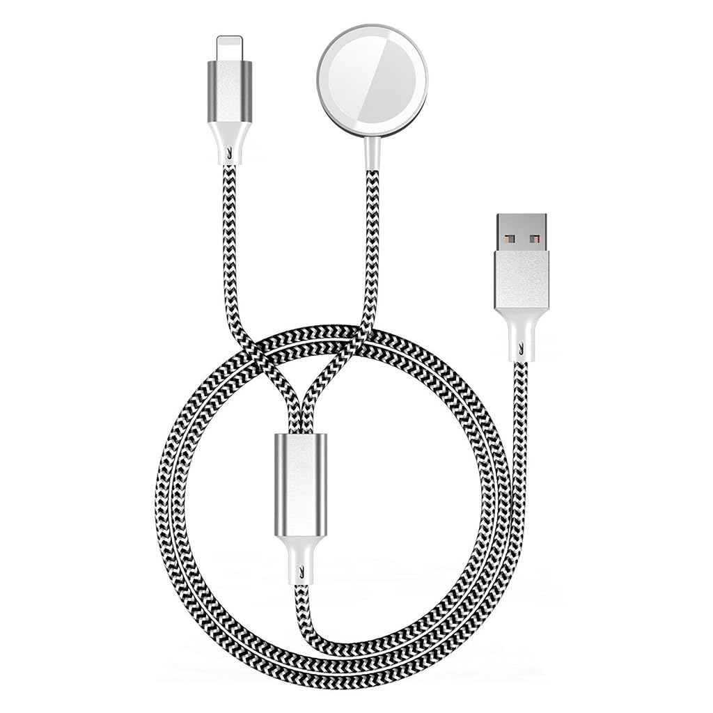 ZORBES 2-in-1 Smart Watch Charger for Apple Watch Charger for Apple Watch Se/6/5/4/3/2/1&for iPhone 14/13/12/11/Pro/Max/Xr/Xs/X/Airpods Series for Apple Watch Charger Cable Charging,3.3Ft,Silver ZORBES 2-in-1 Smart Watch Charger for Apple Watch Charger for Apple Watch Se/6/5/4/3/2/1&for iPhone 14/13/12/11/Pro/Max/Xr/Xs/X/Airpods Series for Apple Watch Charger Cable Charging,3.3Ft,Silver
